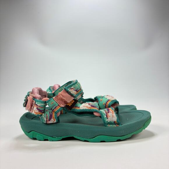 Teva Hurricane XLT 2 Green Pink Unicorn Adjustable Strap Sandals Kids Size 6 - Picture 1 of 8